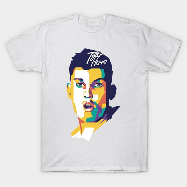 Tyler Herro Miami Heat Pop Art Style T-Shirt by pentaShop